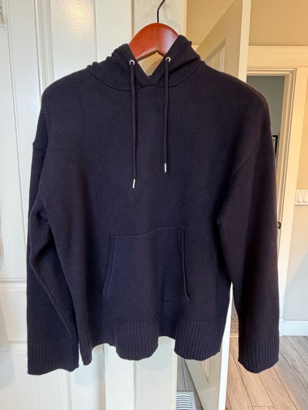 Zara navy blue hooded sweater. Size large. Worn twice.